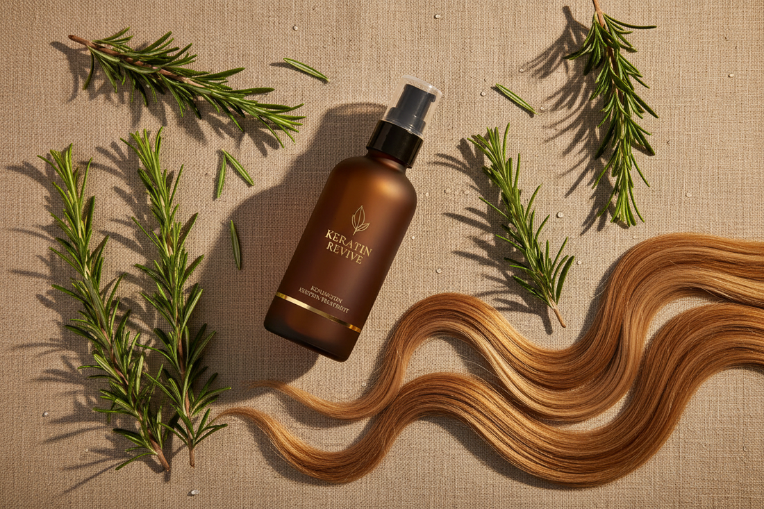 Branches de romarin, flacon de soin keratine et cheveux brillants - Shampoing Rosemary Oil African Health