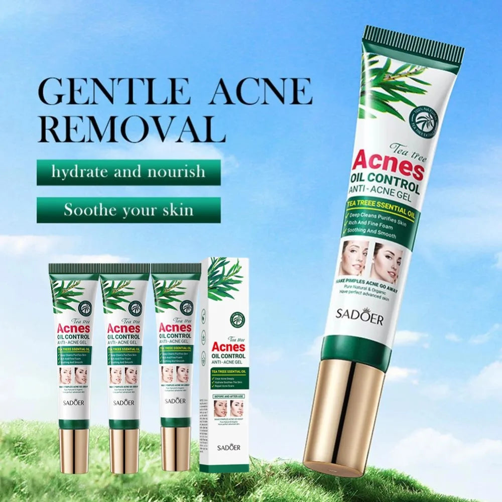 Crème Anti-Acné à l'Arbre à Thé SADOER – Contrôle du Sébum & Soin Purifiant