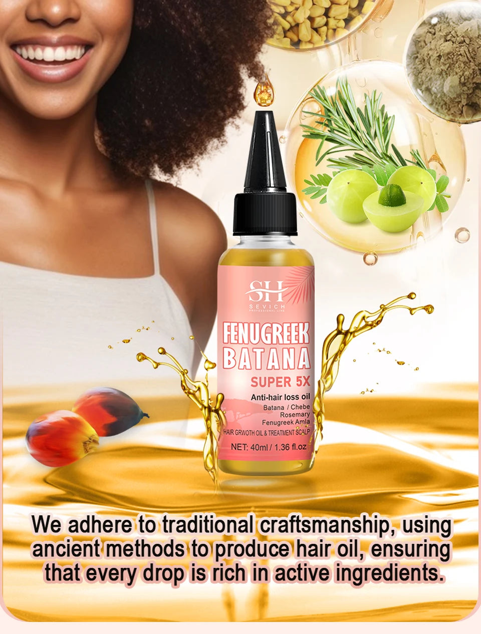 Huile de Croissance Capillaire African Health – Fenugrec & Batana