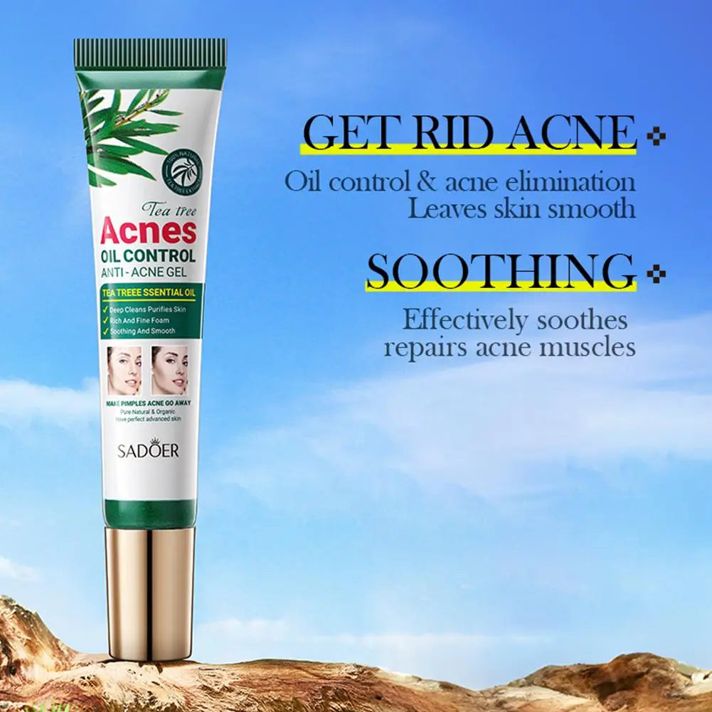 Crème Anti-Acné à l'Arbre à Thé SADOER – Contrôle du Sébum & Soin Purifiant
