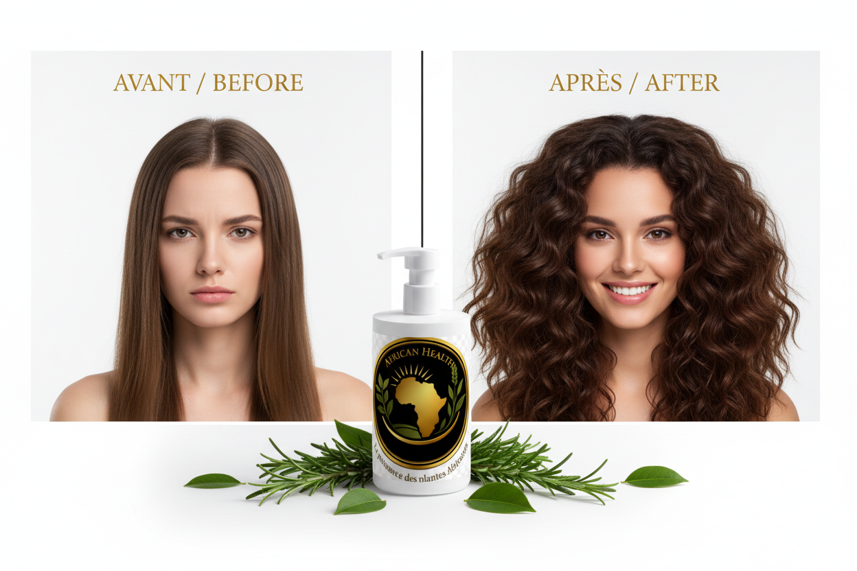 Avant/Après avec flacon shampoing