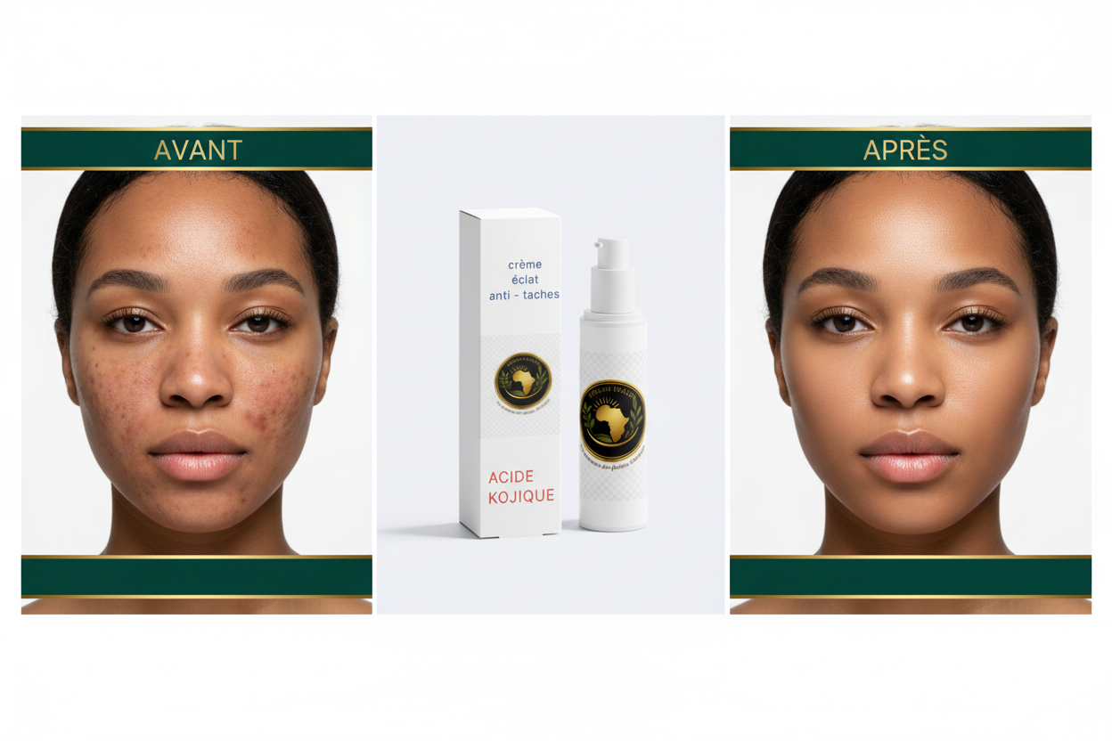 Avant-Après Crème Acide Kojique - Visage Net