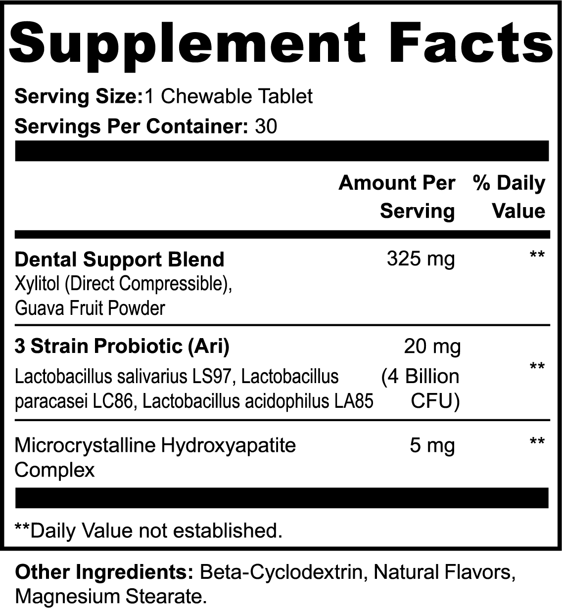 Comprimés Santé Bucco-Dentaire African Health – Probiotiques & Xylitol | Dental + Oral Health Chewables