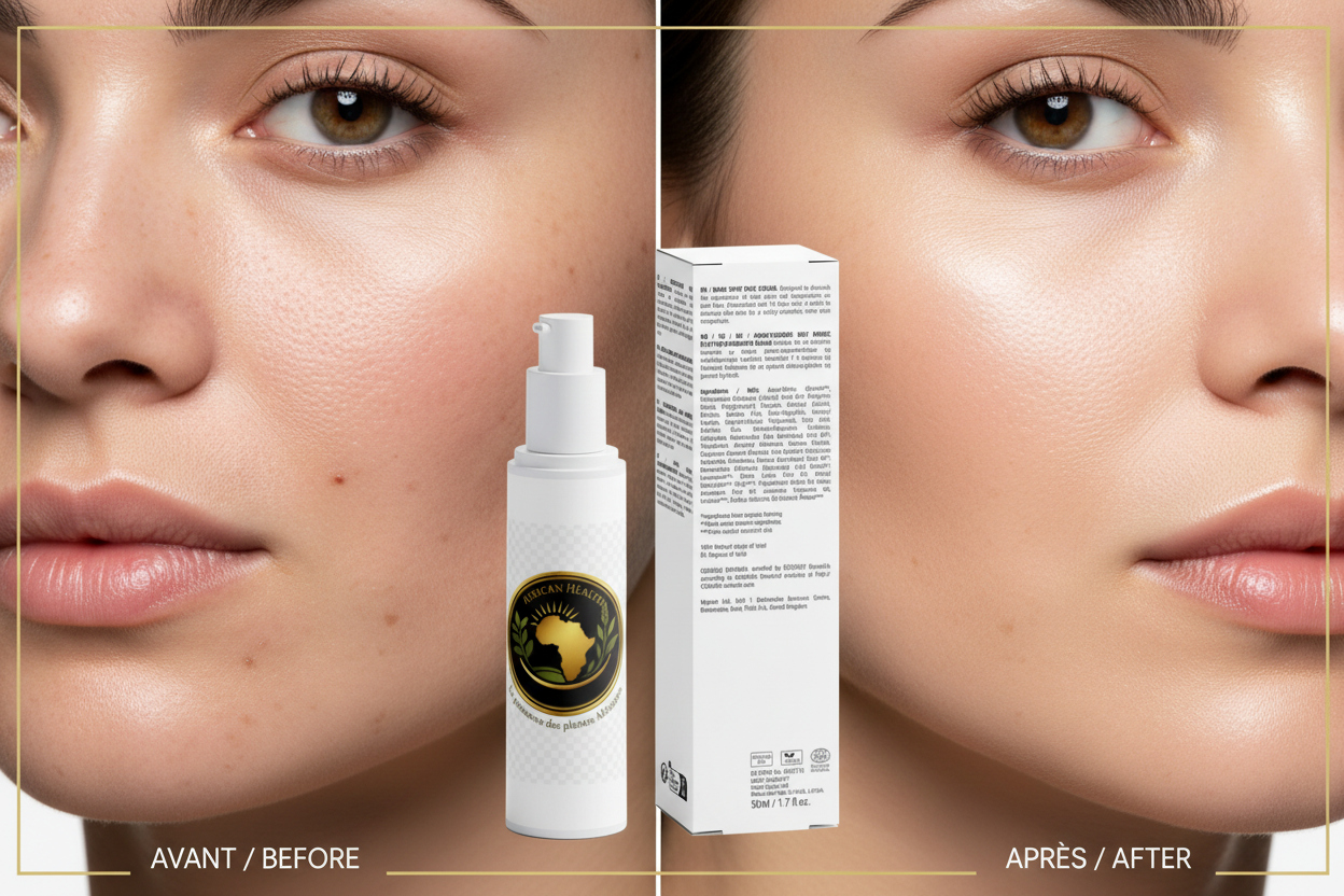 Crème Anti-Taches — Avant/Après avec produit