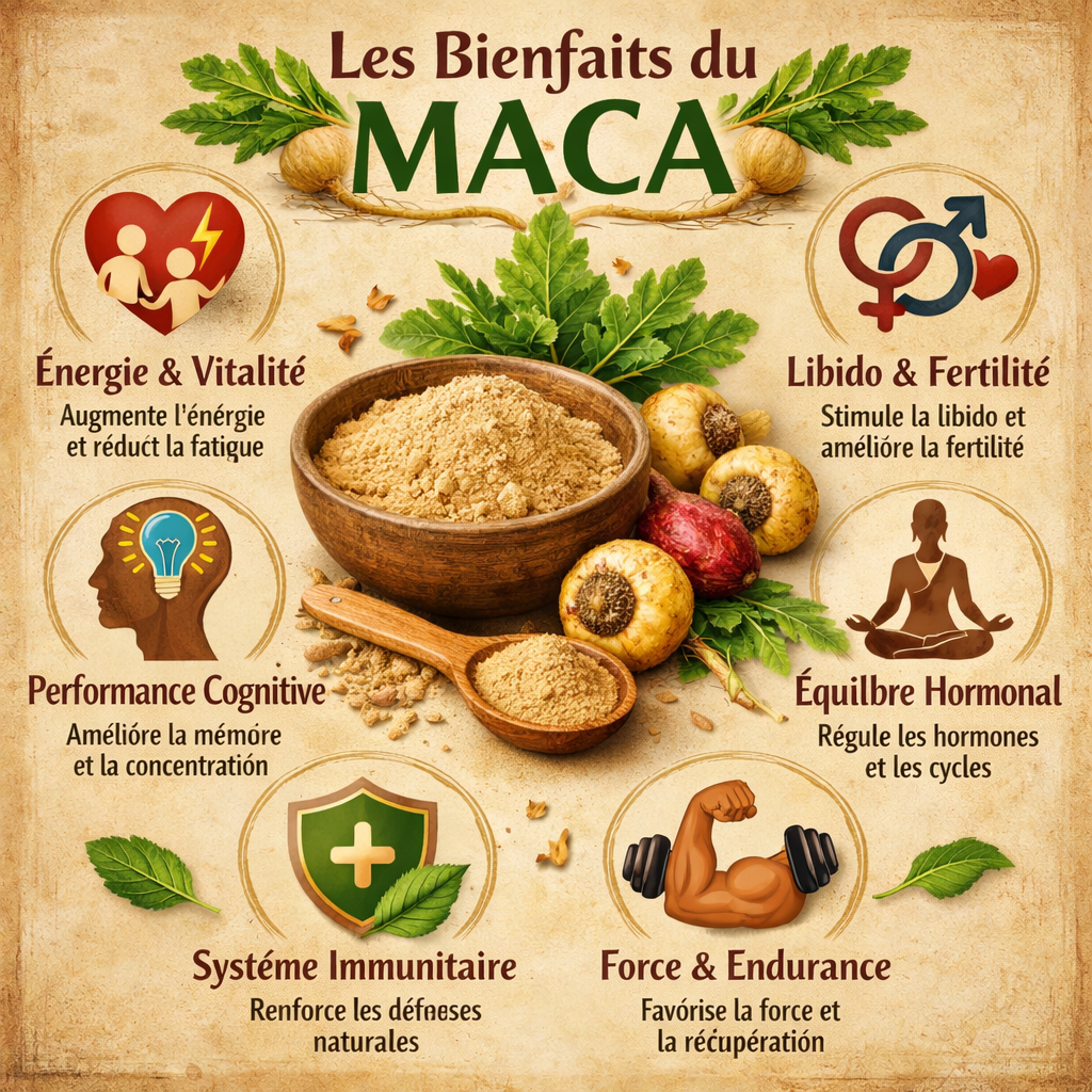 Maca Plus – Énergie, Vitalité & Équilibre Hormonal | 60 Gélules