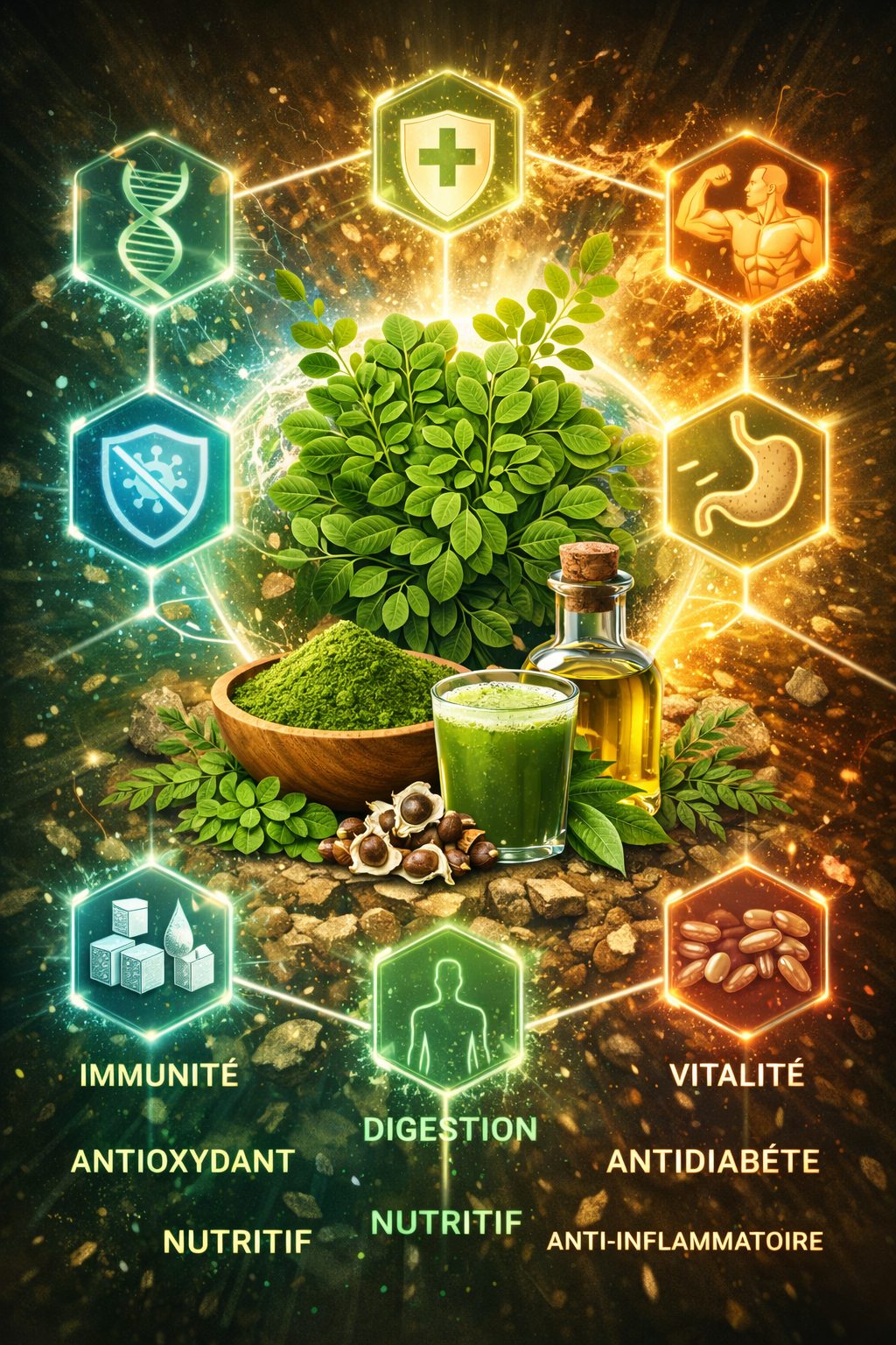 Moringa Pure African Health – Complément Alimentaire Naturel | Natural Food Supplement